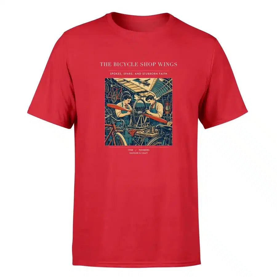 VINTAGE G4323 - The Bicycle Shop Wings - Premium T-Shirt design on red premium t shirt