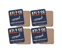 Thumbnail for Atlantique 2 Standard 6 design on navy blue 4 pieces set coaster
