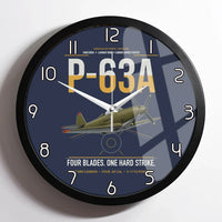 Thumbnail for P-63A Kingcobra design on navy blue framed wall clock