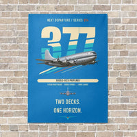 Thumbnail for Boeing 377 Stratocruiser vertical canvas print - no frame - turquoise background