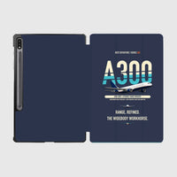 Thumbnail for Airbus A300-600R design on navy blue samsung tablet tablet case