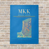Thumbnail for Molokai Airport MKK vertical canvas print - no frame - turquoise background