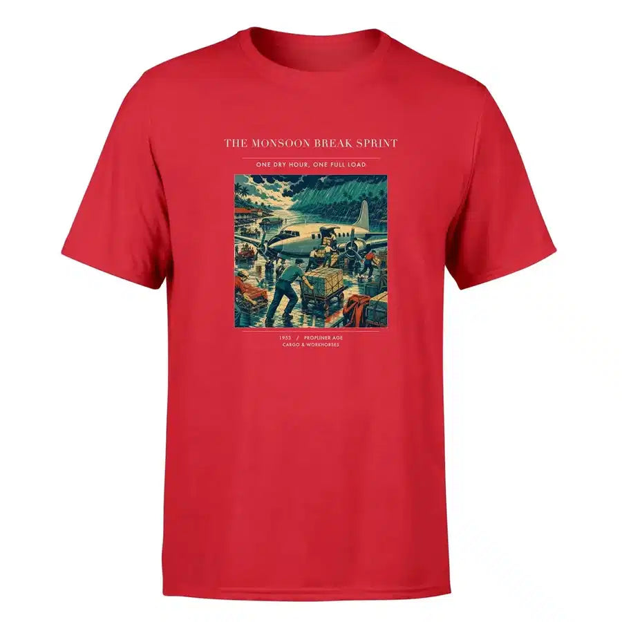 VINTAGE G4495 - The Monsoon Break Sprint - Premium T-Shirt design on red premium t shirt