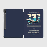 Thumbnail for Boeing 737-300 Classic design on navy blue samsung tablet tablet case