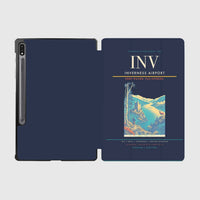 Thumbnail for Inverness Airport (INV) design on navy blue samsung tablet tablet case