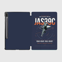 Thumbnail for Saab JAS 39C Gripen design on navy blue samsung tablet tablet case