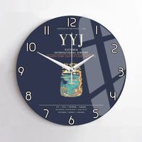 Thumbnail for Victoria International Airport YYJ Wall-Clock No-Frame - Navy Blue
