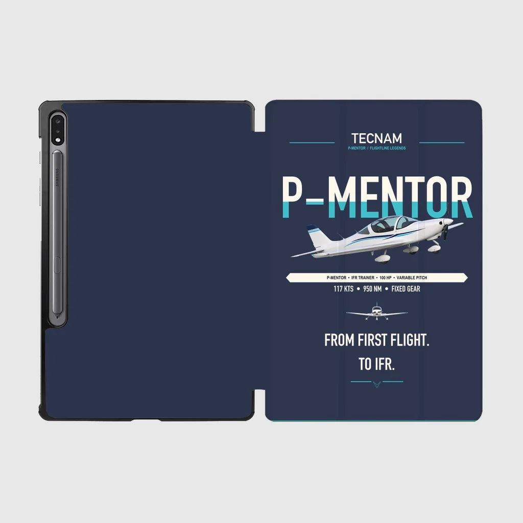 Tecnam P-Mentor design on navy blue samsung tablet tablet case