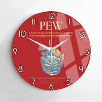 Thumbnail for Bacha Khan International Airport PEW Wall-Clock No-Frame - Red