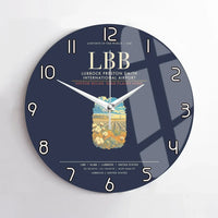 Thumbnail for Lubbock Preston Smith International Airport LBB Wall-Clock No-Frame - Navy Blue