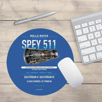 Thumbnail for SPEY 511 design on blue round mouse pad