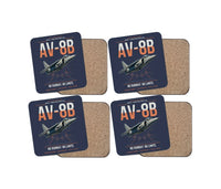 Thumbnail for AV-8B Harrier II design on navy blue 4 pieces set coaster