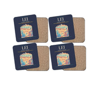 Thumbnail for Almería Airport (LEI) design on navy blue 4 pieces set coaster