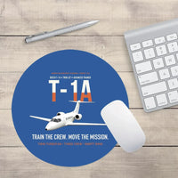 Thumbnail for T-1A Jayhawk Advanced Jet Trainer design on blue round mouse pad