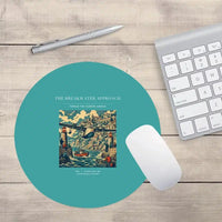 Thumbnail for VINTAGE G4365 - The Breakwater Approach - Designed Mouse Pads design on turquoise round