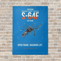 Thumbnail for Erickson S-64F Air Crane vertical canvas print - no frame - turquoise background