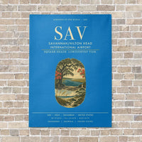 Thumbnail for Savannah-Hilton Head International Airport SAV vertical canvas print - no frame - turquoise background