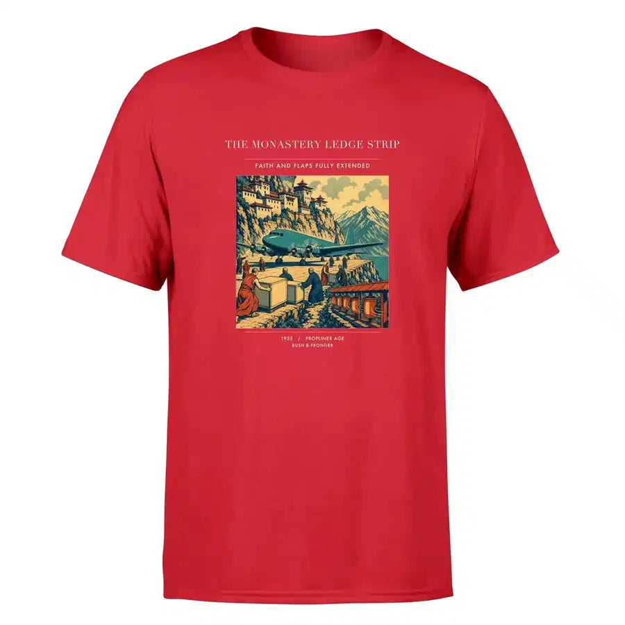 VINTAGE G4341 - The Monastery Ledge Strip - Premium T-Shirt design on red premium t shirt