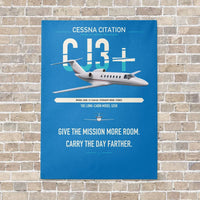 Thumbnail for Cessna Citation CJ3+ vertical canvas print - no frame - turquoise background