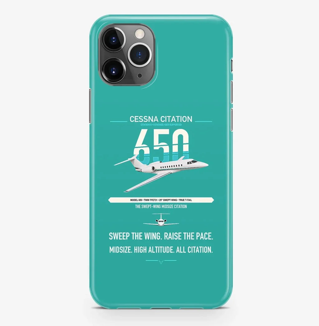 Cessna Citation 650 - Citation III design on turquoise magsafe iphone case, for iPhone Pro Max