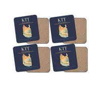 Thumbnail for Kittilä Airport (KTT) design on navy blue 4 pieces set coaster