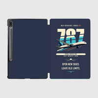 Thumbnail for Boeing 787-8 Dreamliner design on navy blue samsung tablet tablet case