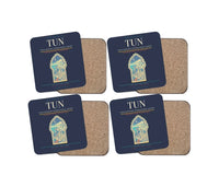 Thumbnail for Tunis-Carthage International Airport (TUN) design on navy blue 4 pieces set coaster