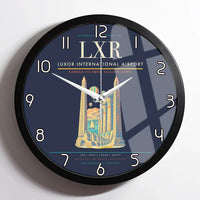 Thumbnail for Luxor International Airport (LXR) design on navy blue framed wall clock