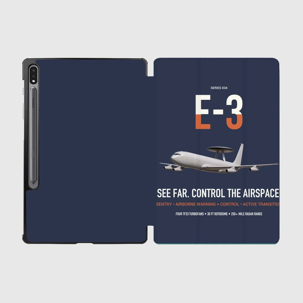 E-3 Sentry AWACS design on navy blue samsung tablet tablet case