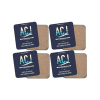 Thumbnail for Airbus ACJ TwoTwenty design on navy blue 4 pieces set coaster