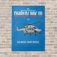 Thumbnail for HAL ALH Dhruv Mk III vertical canvas print - no frame - turquoise background