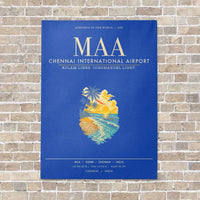 Thumbnail for Chennai International Airport MAA - Canvas Framed - Blue