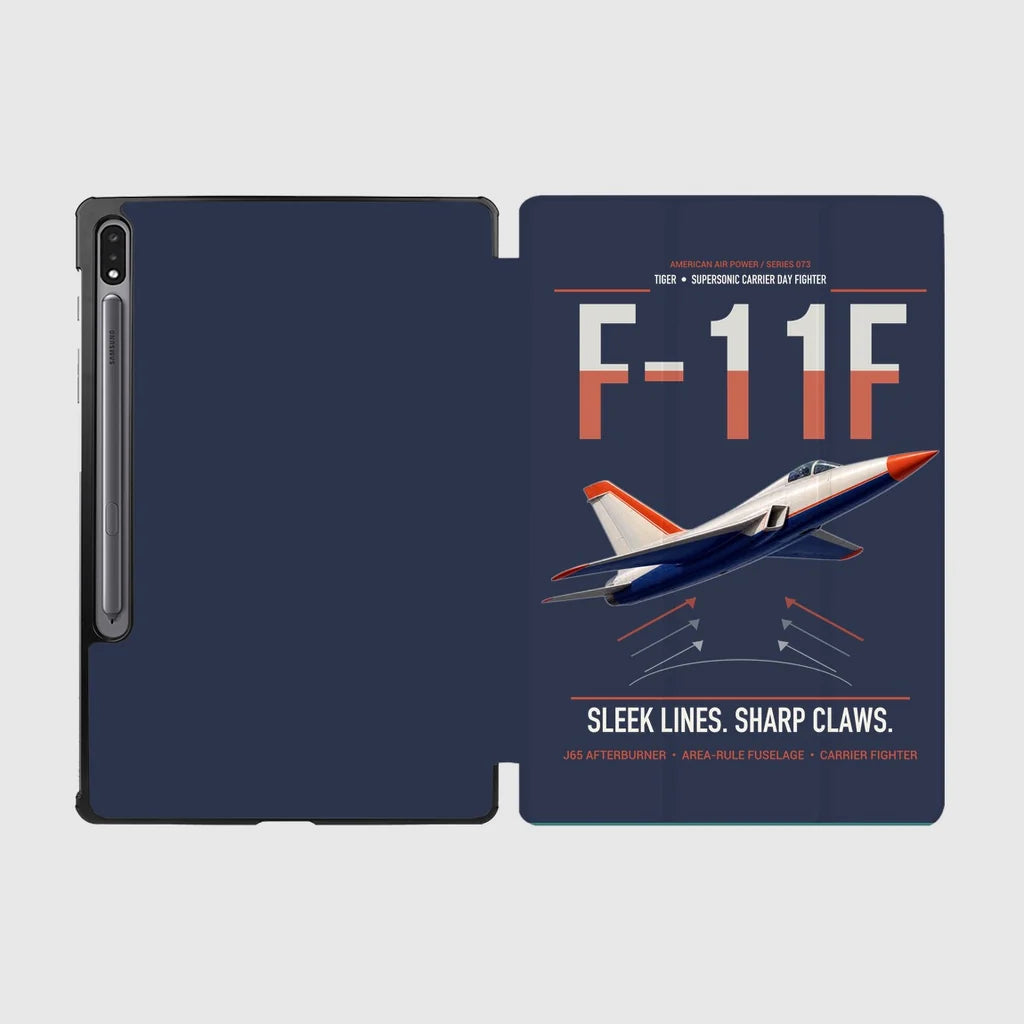 F-11F Tiger design on navy blue samsung tablet tablet case