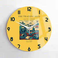 Thumbnail for VINTAGE G4126 - The Training Jets - Designed Wall Clocks design on yellow no-frame