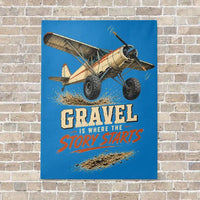 Thumbnail for Gravel Is Where The Story Starts vertical canvas print - no frame - turquoise background