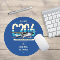 Thumbnail for Cessna 206 Stationair design on blue round mouse pad
