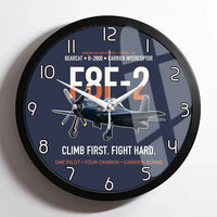 Thumbnail for F8F-2 Bearcat Climb First Fight Hard design on navy blue framed wall clock