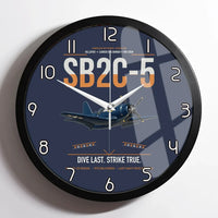Thumbnail for SB2C-5 Helldiver design on navy blue framed wall clock