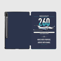 Thumbnail for Beechcraft King Air 260 design on navy blue samsung tablet tablet case