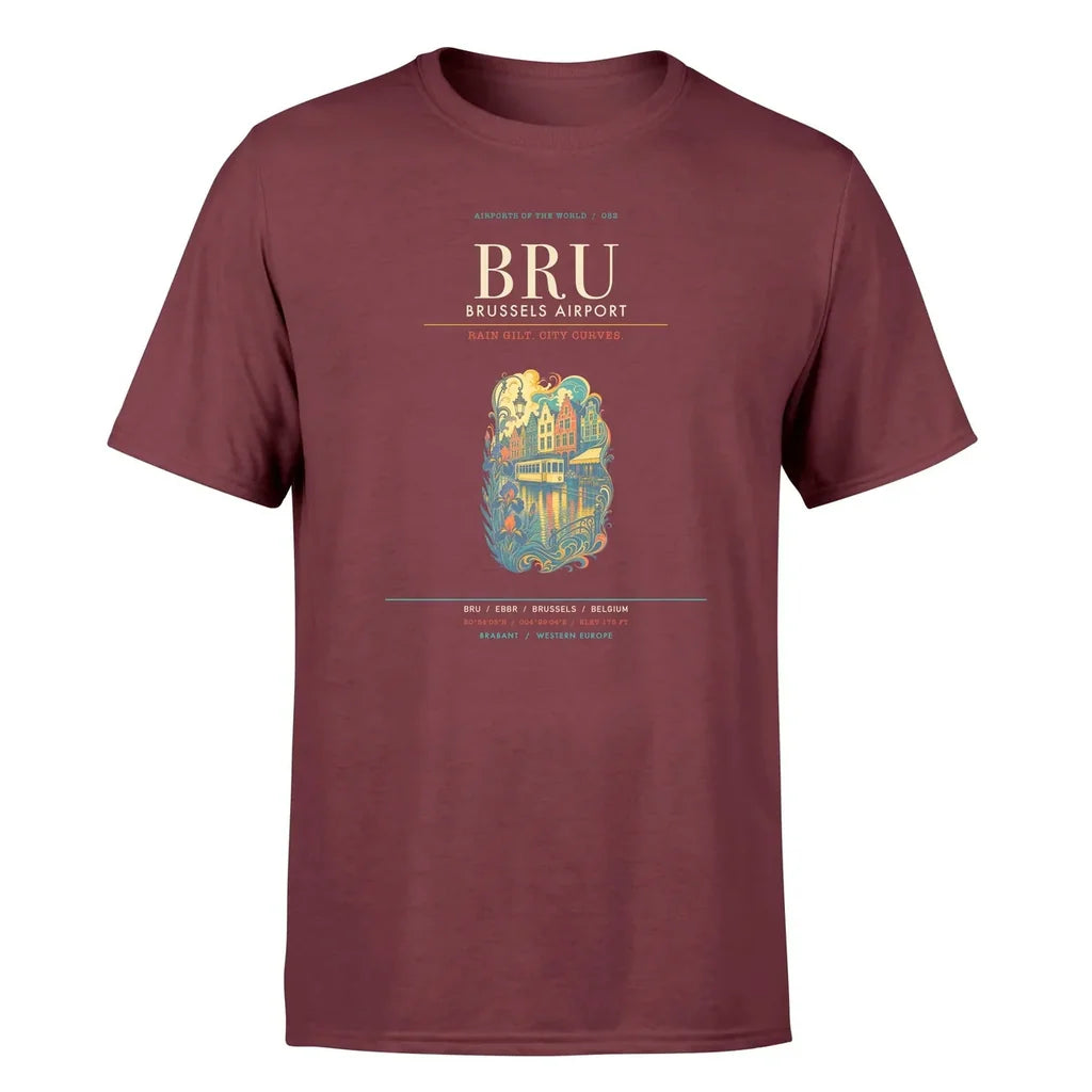 Brussels Airport (BRU) Premium T-Shirt Dark Red