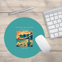 Thumbnail for VINTAGE G4443 - The Turtle Beach Patrol - Designed Mouse Pads design on turquoise round
