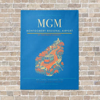 Thumbnail for Montgomery Regional Airport MGM vertical canvas print - no frame - turquoise background