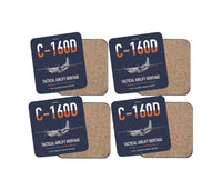 Thumbnail for Transall C-160D design on navy blue 4 pieces set coaster