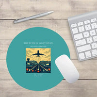 Thumbnail for VINTAGE G4303 - The Runway Light River - Designed Mouse Pads design on turquoise round