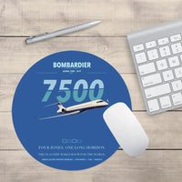 Thumbnail for Bombardier Global 7500 design on blue round mouse pad