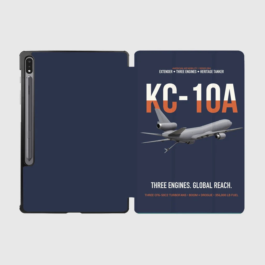 KC-10A EXTENDER design on navy blue samsung tablet tablet case