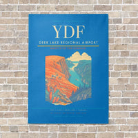 Thumbnail for Deer Lake Regional Airport YDF vertical canvas print - no frame - turquoise background
