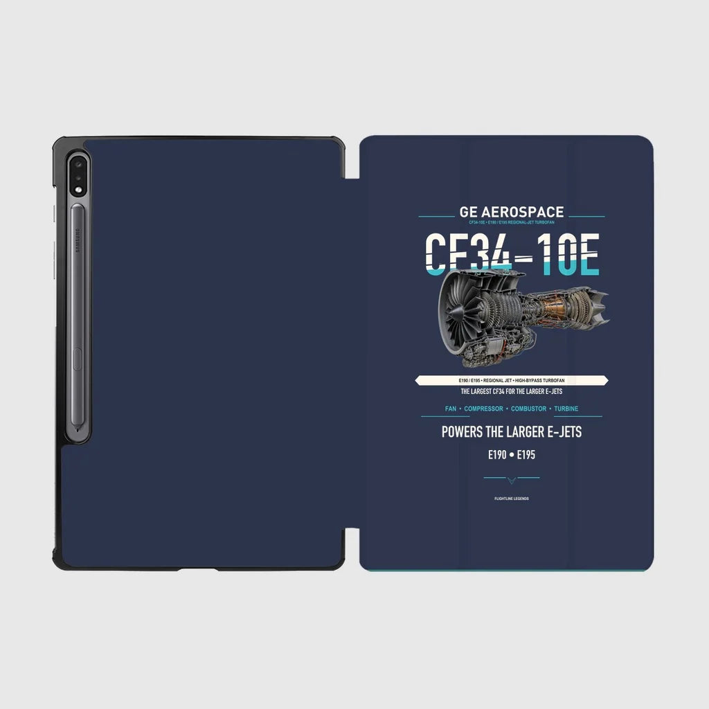 CF34-10E design on navy blue samsung tablet tablet case