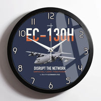 Thumbnail for EC-130H Compass Call design on navy blue framed wall clock