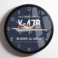 Thumbnail for X-47B UCAS-D Carrier Wing Without a Cockpit design on navy blue framed wall clock